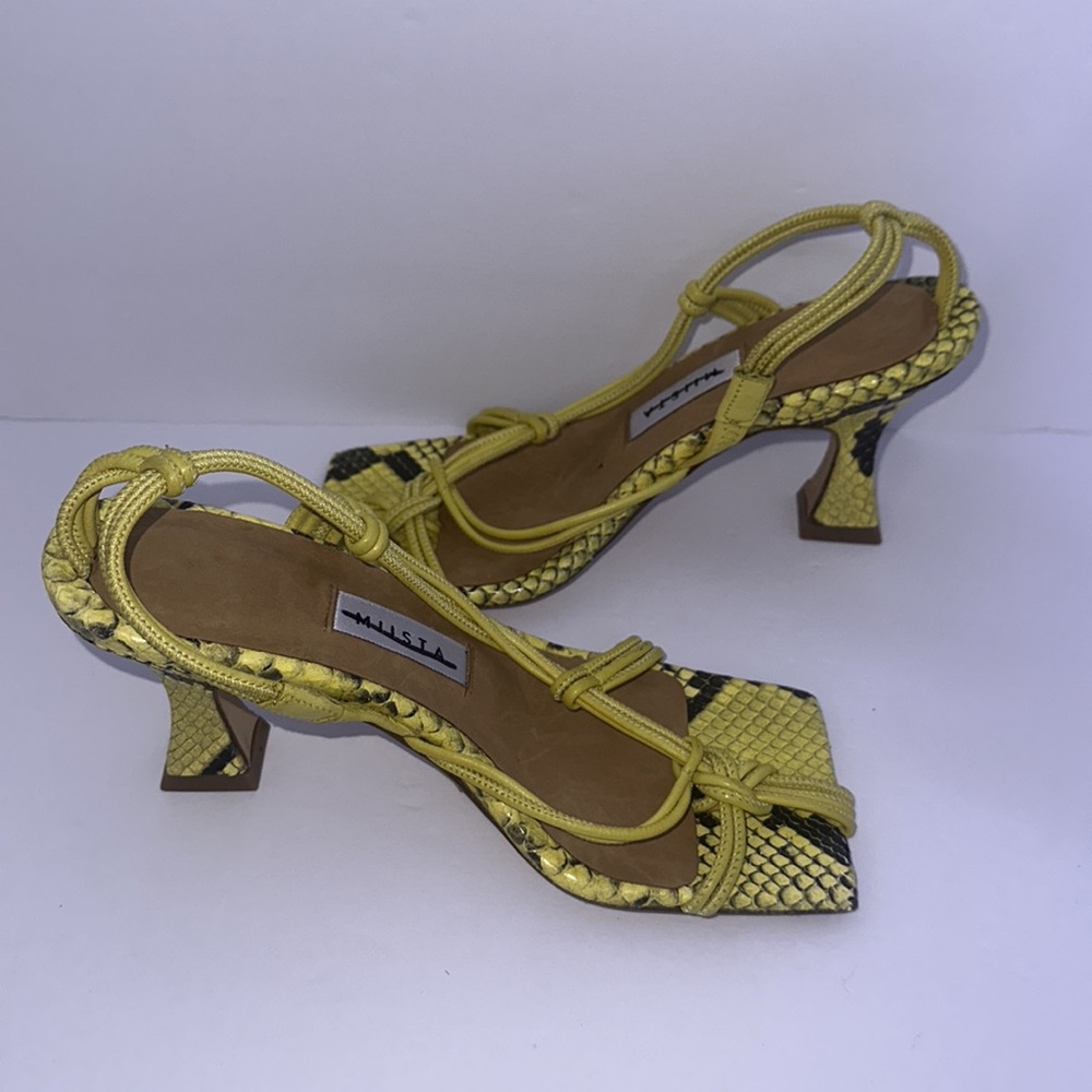 Miista Yellow Snake Animal Print Amy Sandals, New, Size 35 - Picture 6 of 10